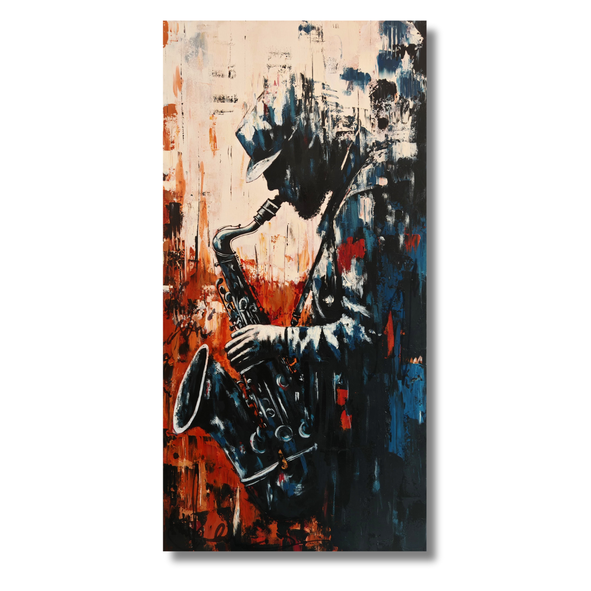 An image of The Saxophonist painting by Eve Theil